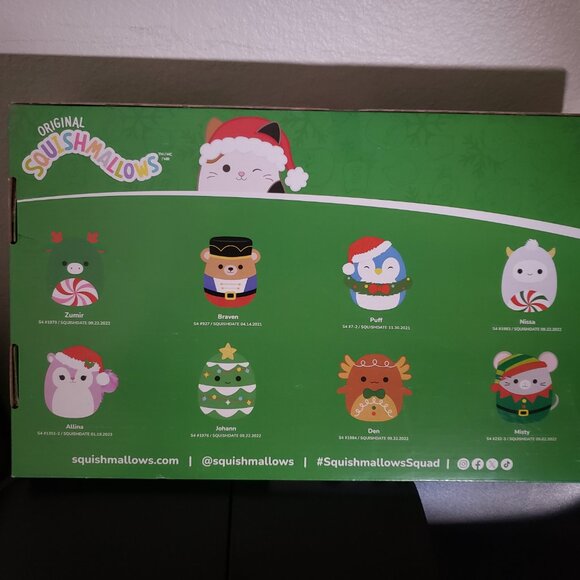 NEW Squishmallows 4-inch Mini Christmas Holiday Ornament Plush 8-pack 2024 Box - Picture 2 of 4